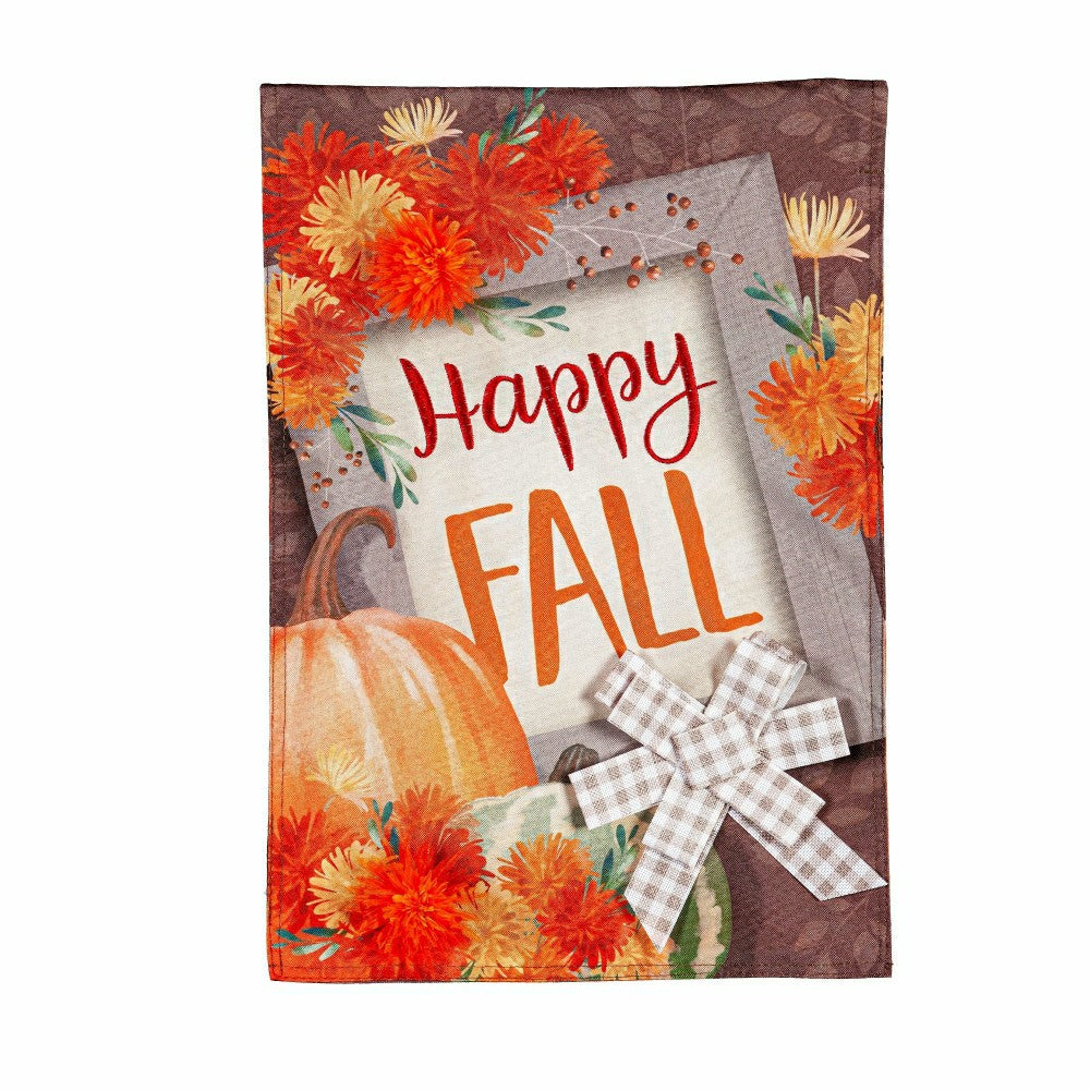 Happy Fall Linen Garden Flag | Plow & Hearth
