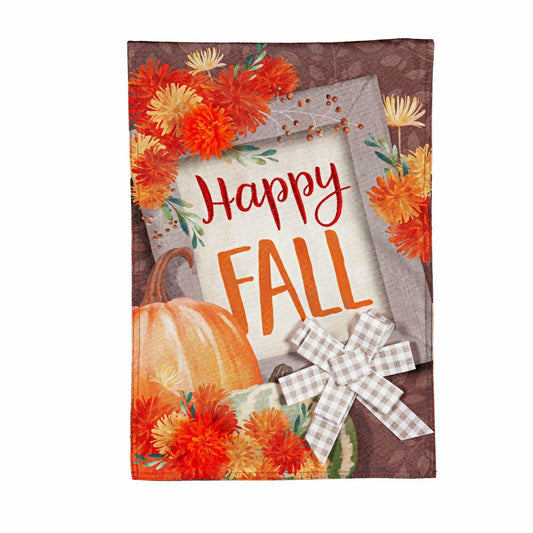 Happy Fall Linen Garden Flag | Plow & Hearth