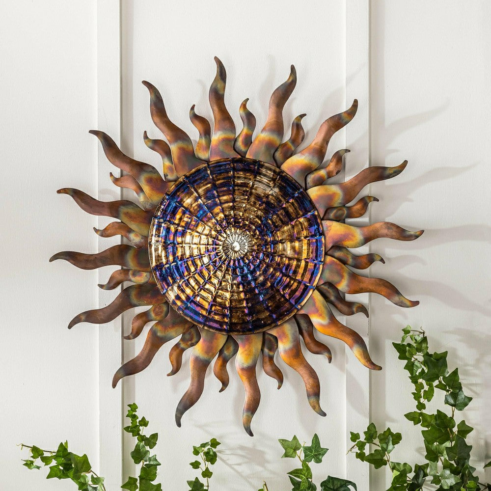 Iridescent Metal Sun Wall Art | Plow & Hearth