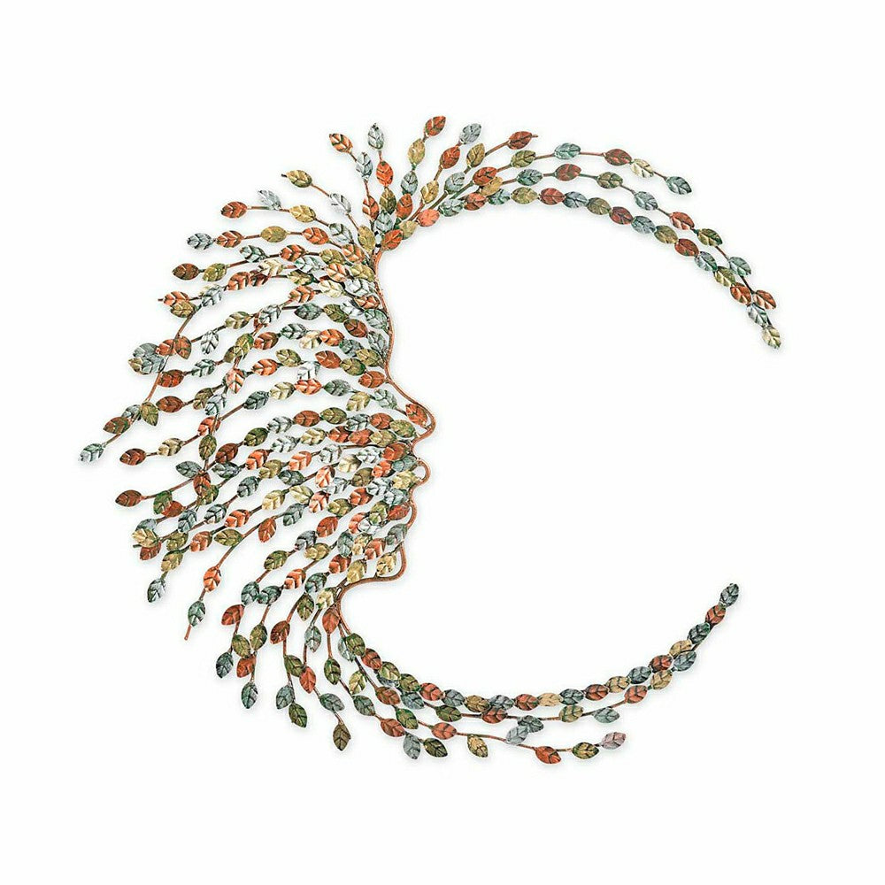 Handcrafted Metal Multi-Colored Willow Branch Moon Face Wall Art | Plow & Hearth