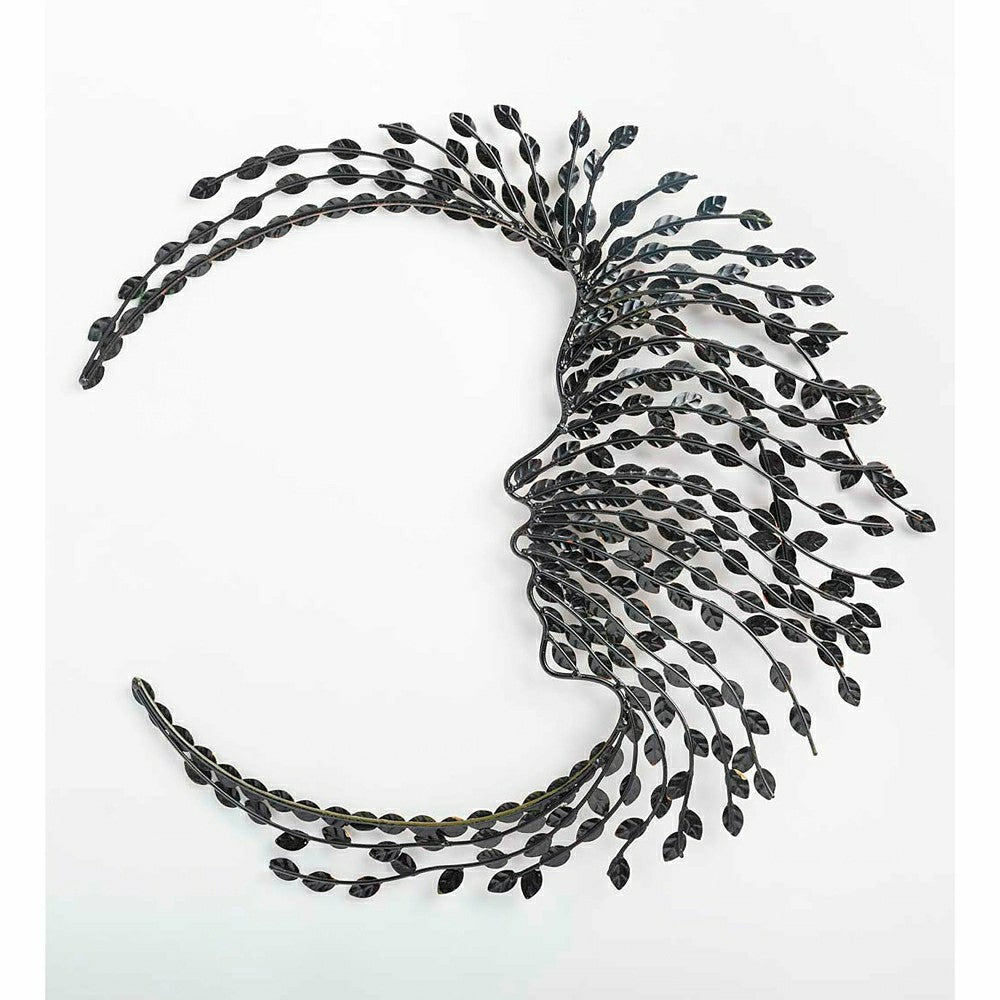 Handcrafted Metal Multi-Colored Willow Branch Moon Face Wall Art | Plow & Hearth