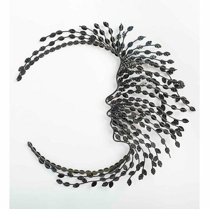 Handcrafted Metal Multi-Colored Willow Branch Moon Face Wall Art | Plow & Hearth