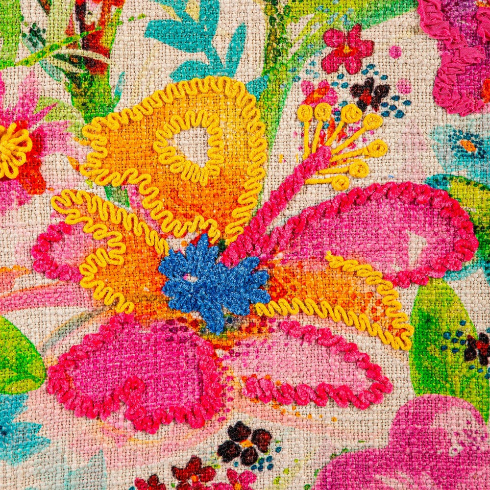 Embroidered Floral & Butterfly Wall Art | Plow & Hearth