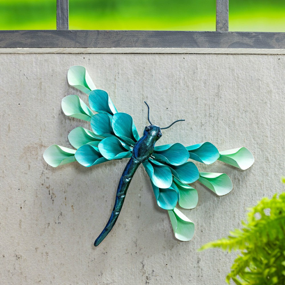 Pollinator Garden Outdoor Wall Decor, Metal, Petal Dragonfly Wall Art | Plow & Hearth