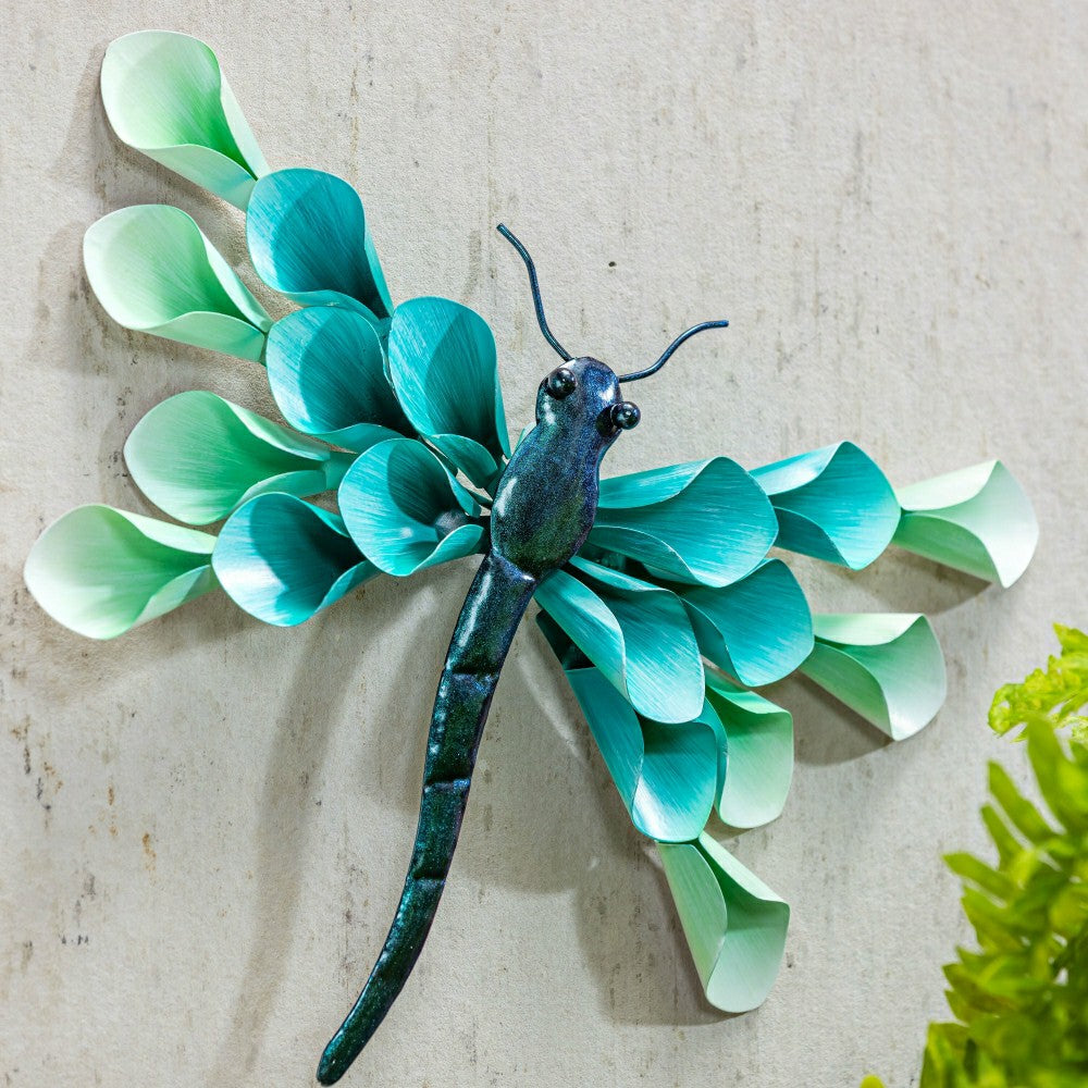 Pollinator Garden Outdoor Wall Decor, Metal, Petal Dragonfly Wall Art | Plow & Hearth