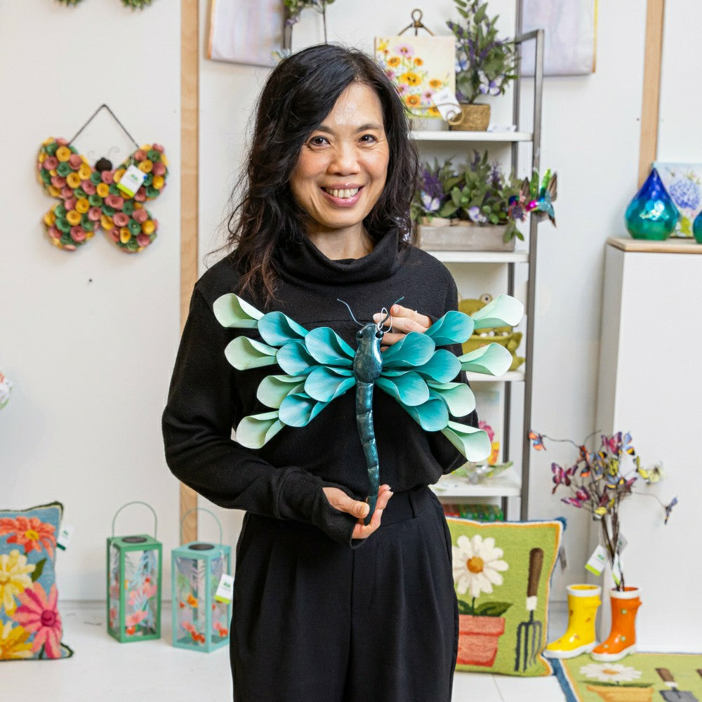 Pollinator Garden Outdoor Wall Decor, Metal, Petal Dragonfly Wall Art | Plow & Hearth