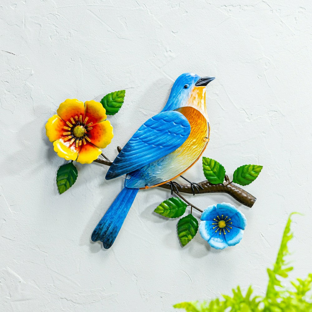 What She Shed Indoor Wall Decor, Metal & Glass, Bird on Branch Wall Ar | Plow & Hearth