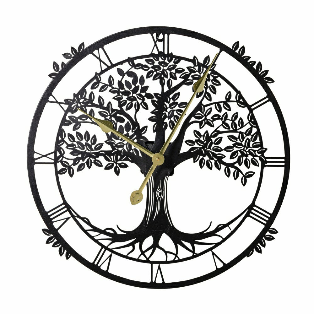Petal & Plow Indoor Wall Decor, Metal, Tree Outdoor Clock, 20" | Plow & Hearth