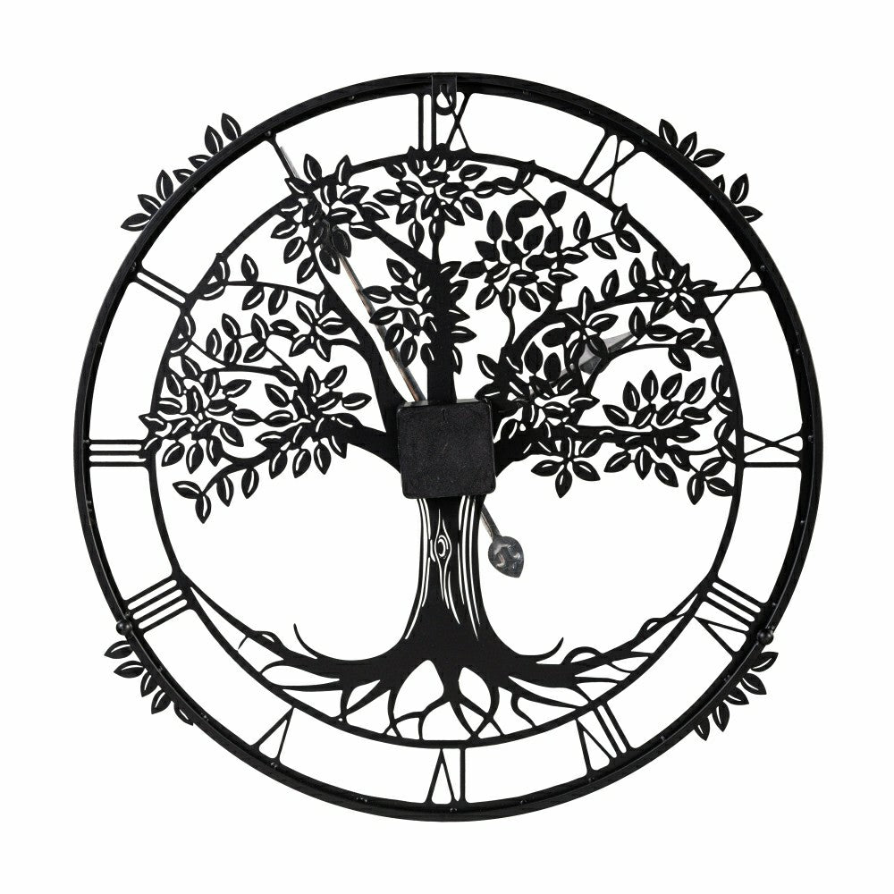 Petal & Plow Indoor Wall Decor, Metal, Tree Outdoor Clock, 20" | Plow & Hearth
