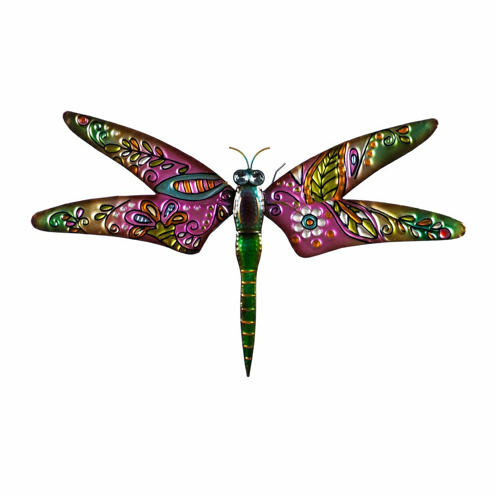 Boho Dragonfly Wall Décor Pink/Green | Plow & Hearth