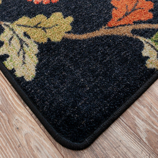 Oakwood Pine Cone and Oak Leaf Rug, 7'7" Round | Plow & Hearth