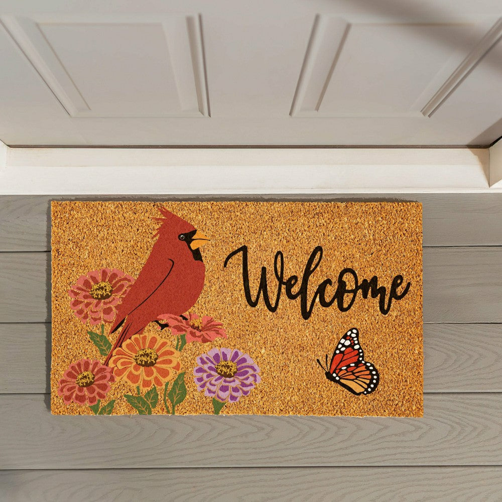 Spring Cardinal Time Coir Mat | Plow & Hearth