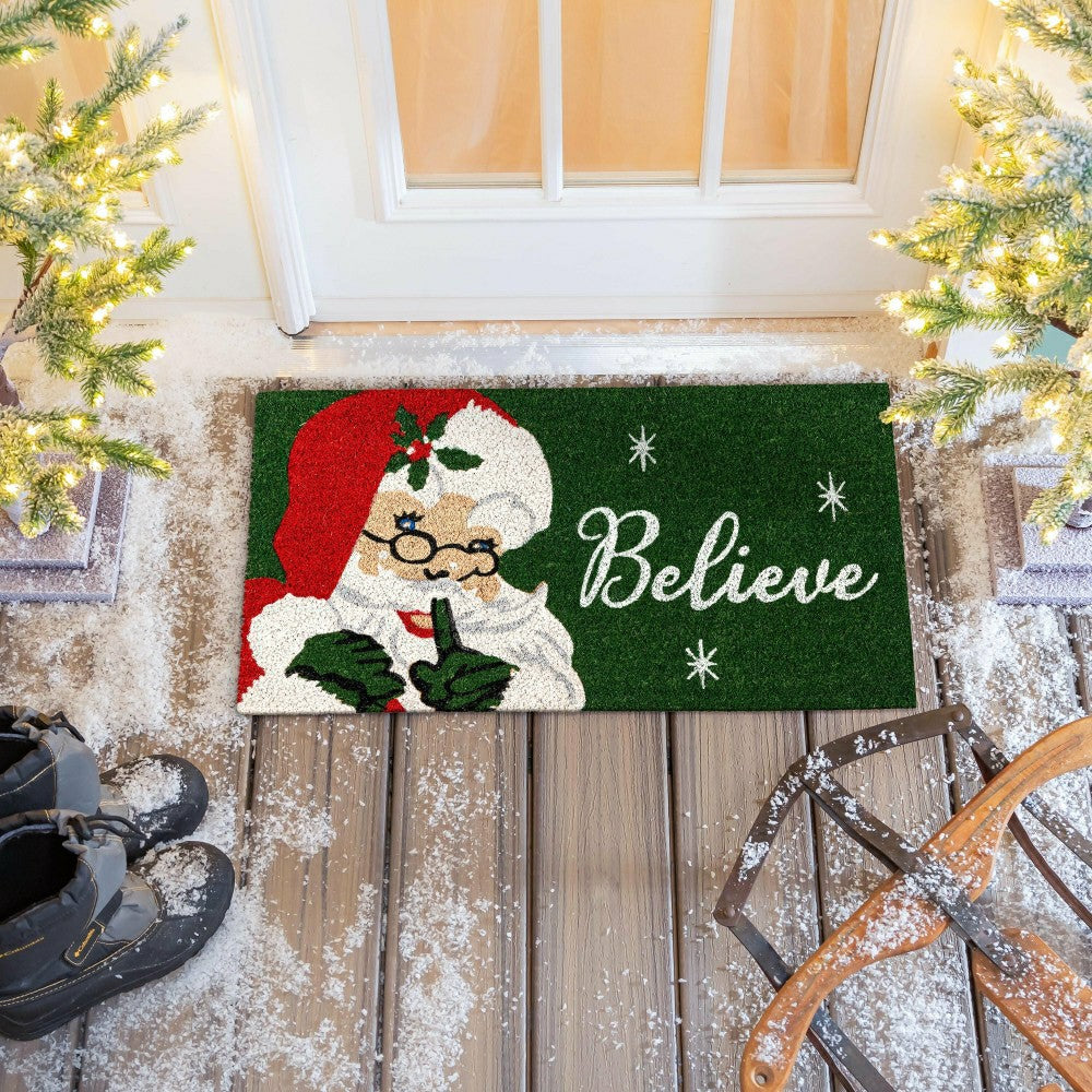 Traditional Santa Portrait Coir Mat | Plow & Hearth