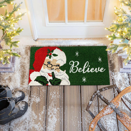 Traditional Santa Portrait Coir Mat | Plow & Hearth