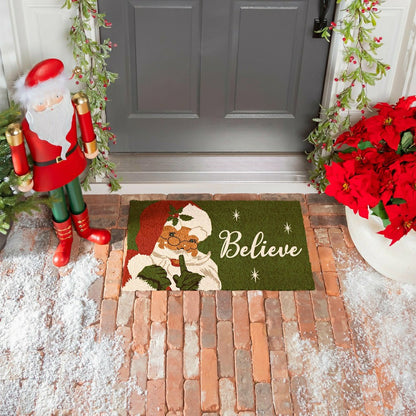 Traditional Santa Portrait Coir Mat | Plow & Hearth