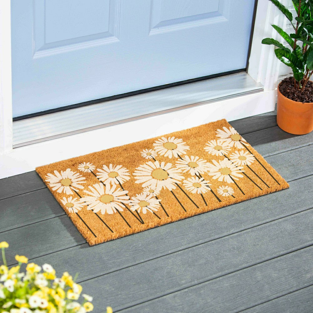 EG Studio Home Coordinates Dandelion Coir Mat, 28x16" | Plow & Hearth