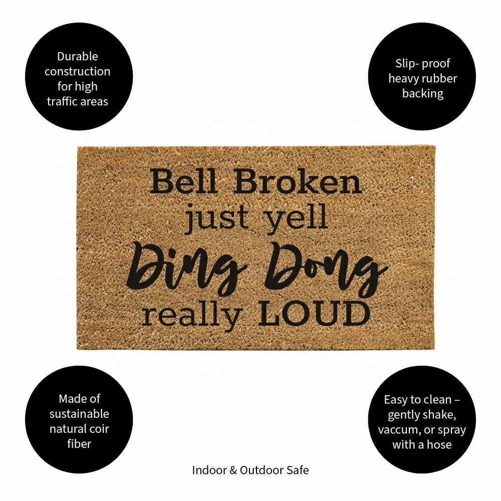 Ding Dong Coir Mat | Plow & Hearth
