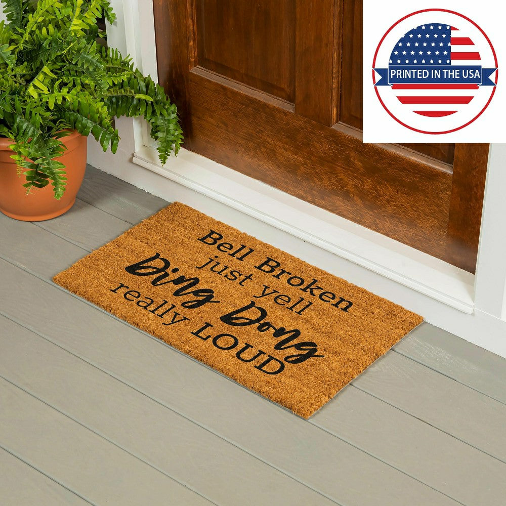 Ding Dong Coir Mat | Plow & Hearth