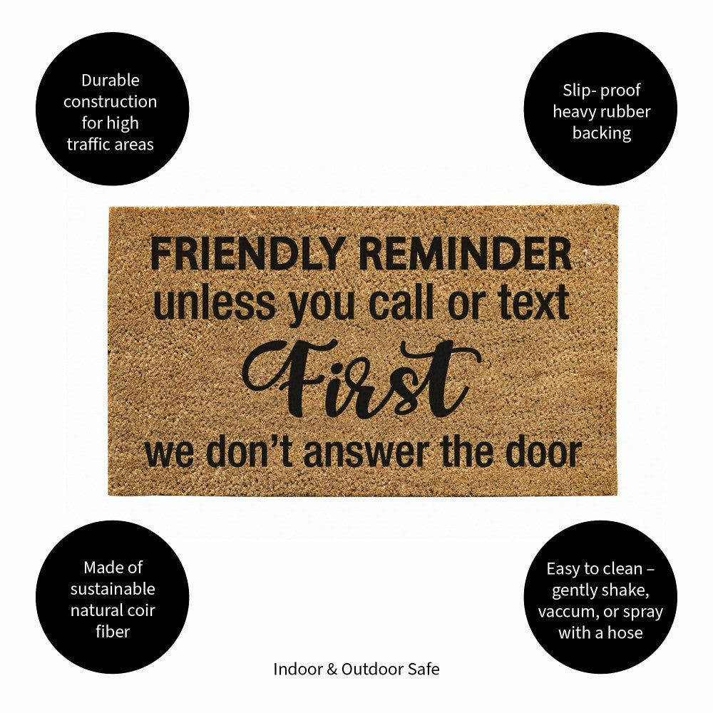Friendly reminder Coir Mat | Plow & Hearth
