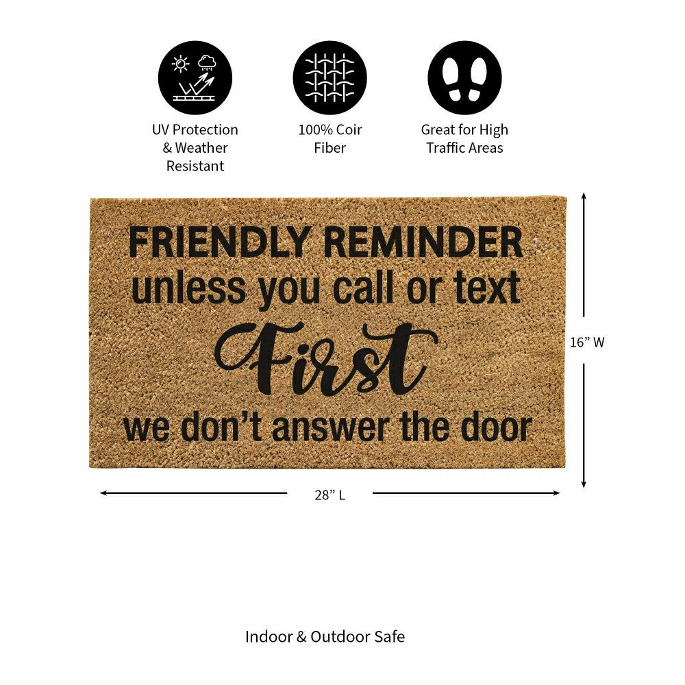 Friendly reminder Coir Mat | Plow & Hearth