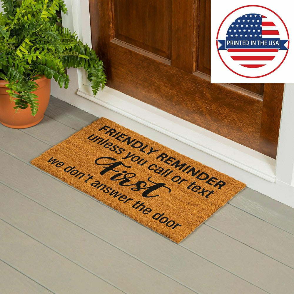 Friendly reminder Coir Mat | Plow & Hearth
