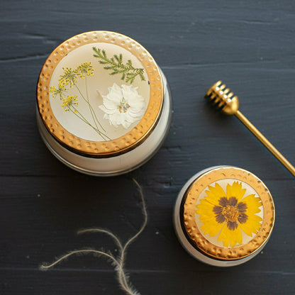 Accent Pressed Floral Candle - Honey Tobacco | Plow & Hearth