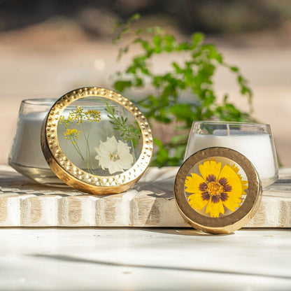 Accent Pressed Floral Candle - Honey Tobacco | Plow & Hearth