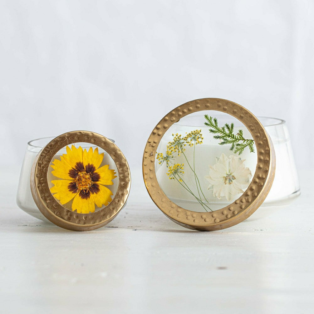 Accent Pressed Floral Candle - Honey Tobacco | Plow & Hearth
