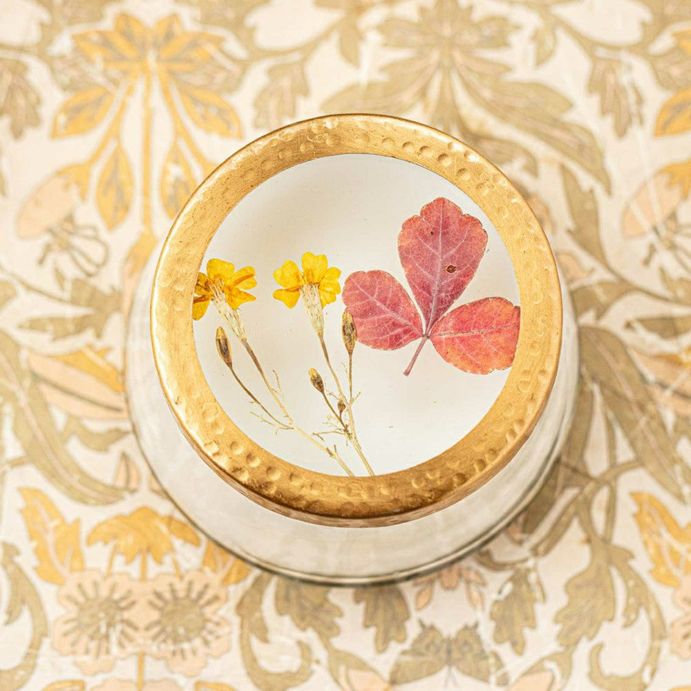 Accent Pressed Floral Candle - Harvest Pumpkin | Plow & Hearth