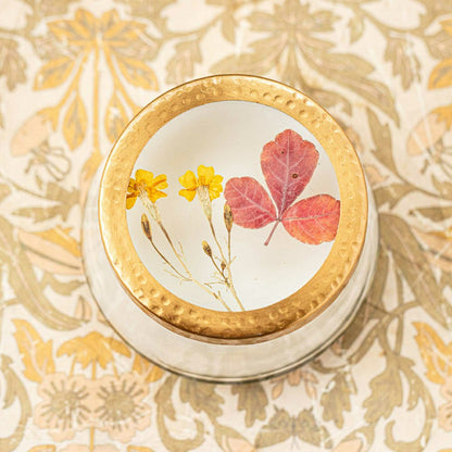 Accent Pressed Floral Candle - Harvest Pumpkin | Plow & Hearth