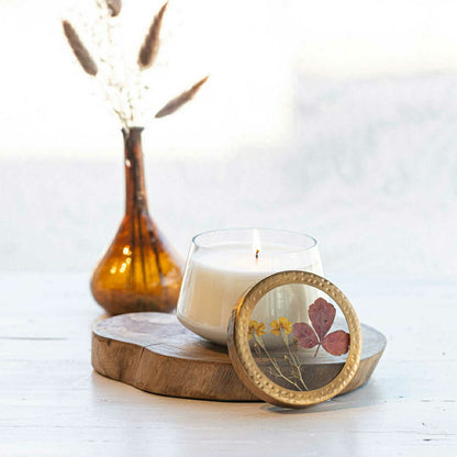 Accent Pressed Floral Candle - Harvest Pumpkin | Plow & Hearth