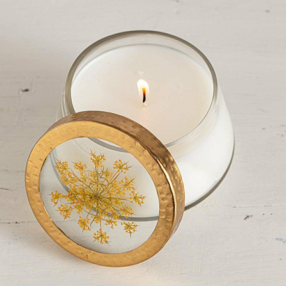 Accent Pressed Floral Candle - Harvest Pumpkin | Plow & Hearth