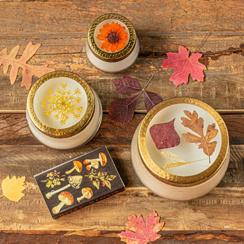 Accent Pressed Floral Candle - Harvest Pumpkin | Plow & Hearth