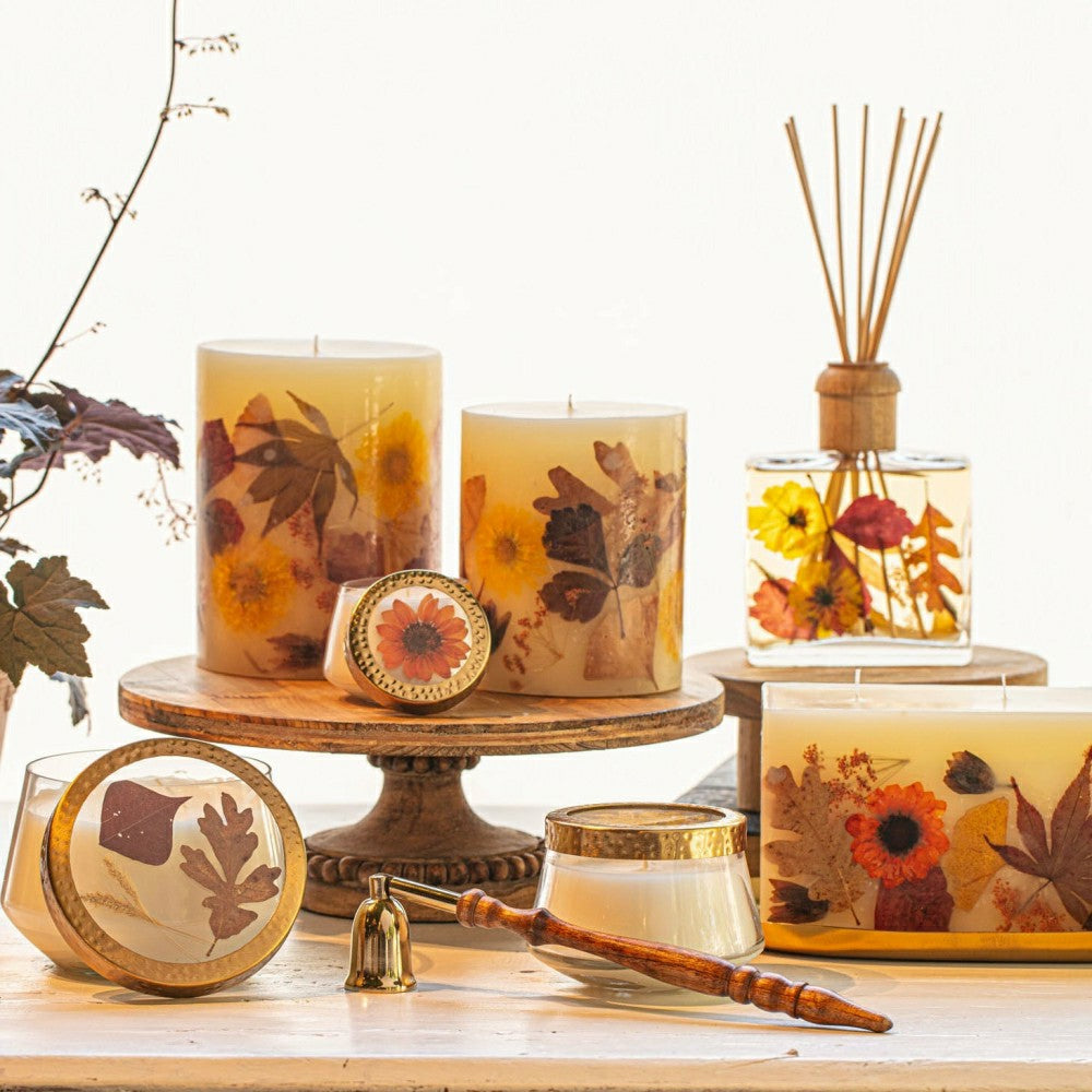 Accent Pressed Floral Candle - Harvest Pumpkin | Plow & Hearth