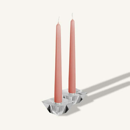 Rose Pink Taper Candles - 12 Inch - 4 Pack | Plow & Hearth