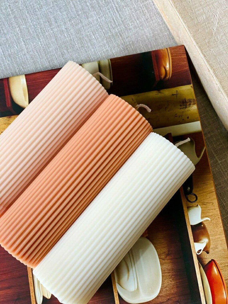 Minimalist Ribbed Candles | Plow & Hearth