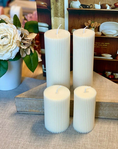 Minimalist Ribbed Candles | Plow & Hearth