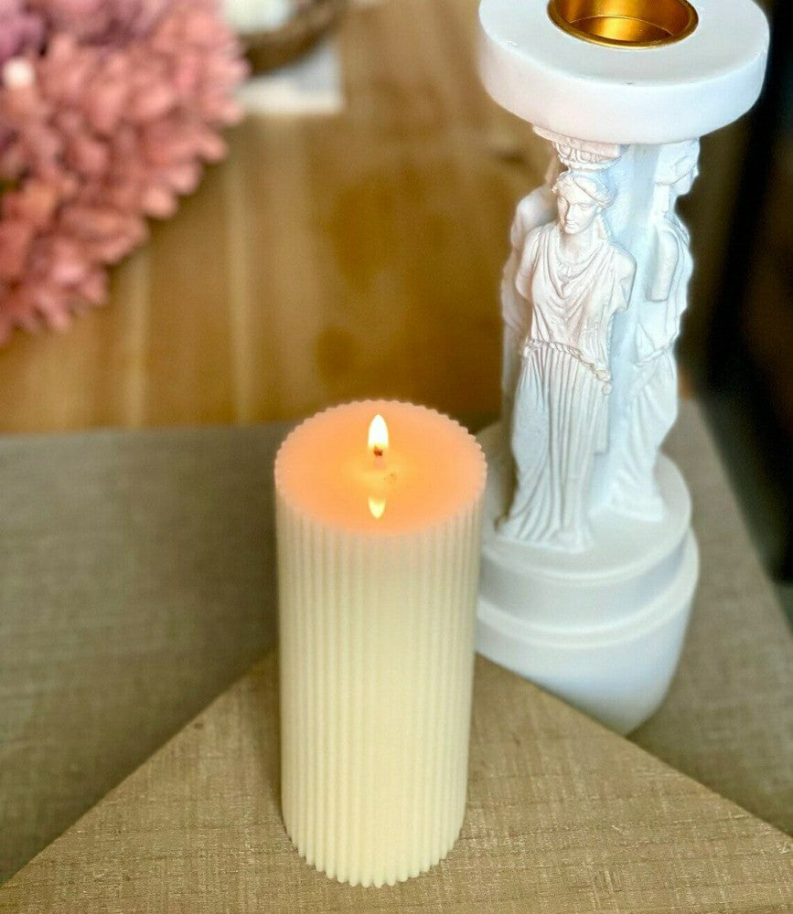 Minimalist Ribbed Candles | Plow & Hearth