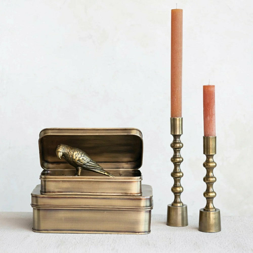 Taper Candle Holders, Antique Gold Finish, Set of 2 | Plow & Hearth