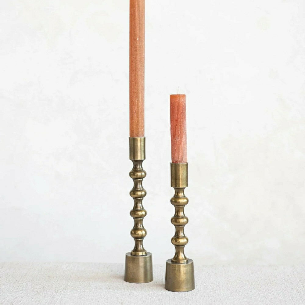 Taper Candle Holders, Antique Gold Finish, Set of 2 | Plow & Hearth