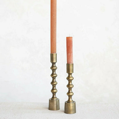 Taper Candle Holders, Antique Gold Finish, Set of 2 | Plow & Hearth