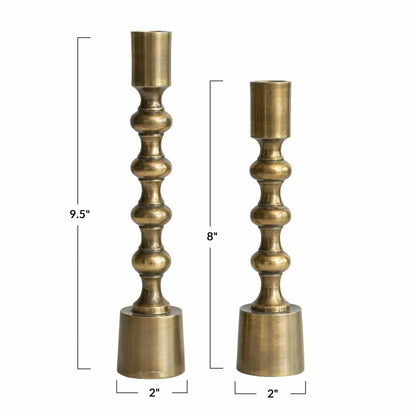 Taper Candle Holders, Antique Gold Finish, Set of 2 | Plow & Hearth