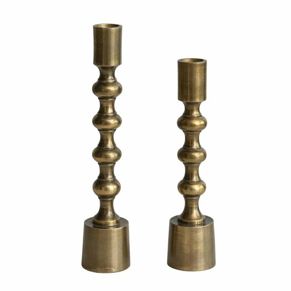Taper Candle Holders, Antique Gold Finish, Set of 2 | Plow & Hearth