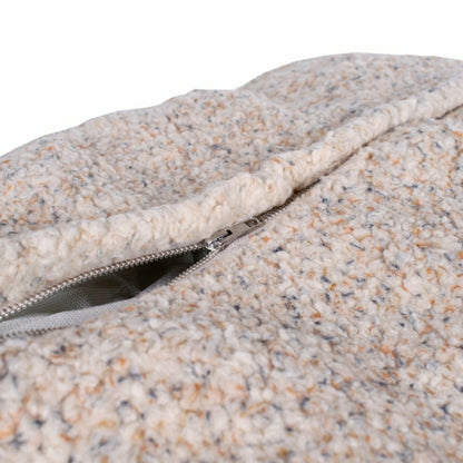 Shinola Brand Stripe Kuddle Berber Dog Bed Oatmeal | Plow & Hearth