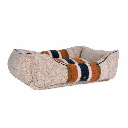 Shinola Brand Stripe Kuddle Berber Dog Bed Oatmeal | Plow & Hearth