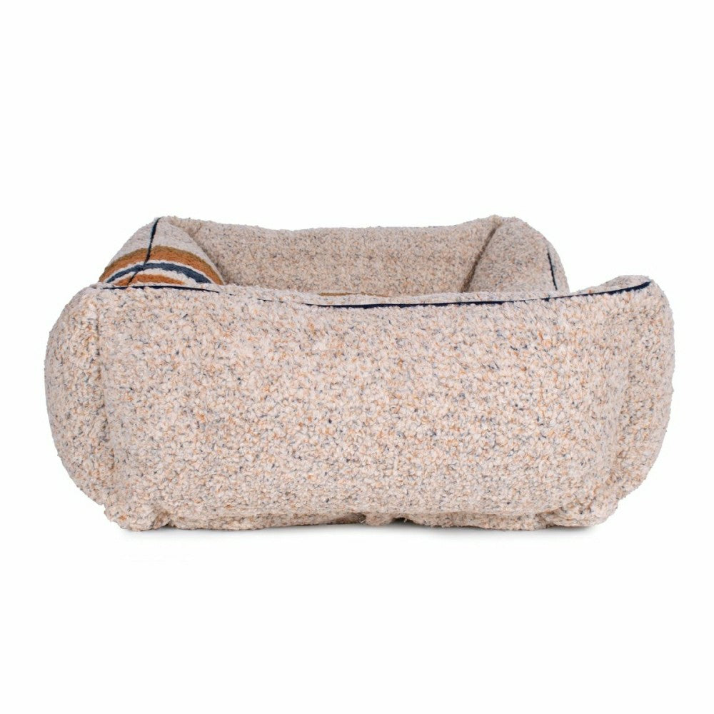 Shinola Brand Stripe Kuddle Berber Dog Bed Oatmeal | Plow & Hearth
