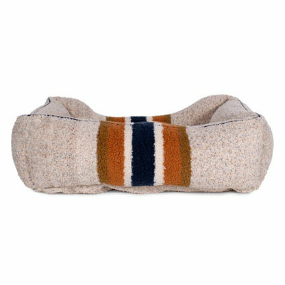 Shinola Brand Stripe Kuddle Berber Dog Bed Oatmeal | Plow & Hearth