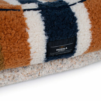 Shinola Brand Stripe Kuddle Berber Dog Bed Oatmeal | Plow & Hearth