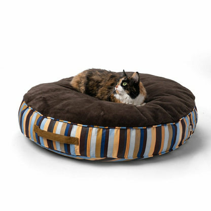 Round Stripe Pet Bed with Fur | Plow & Hearth