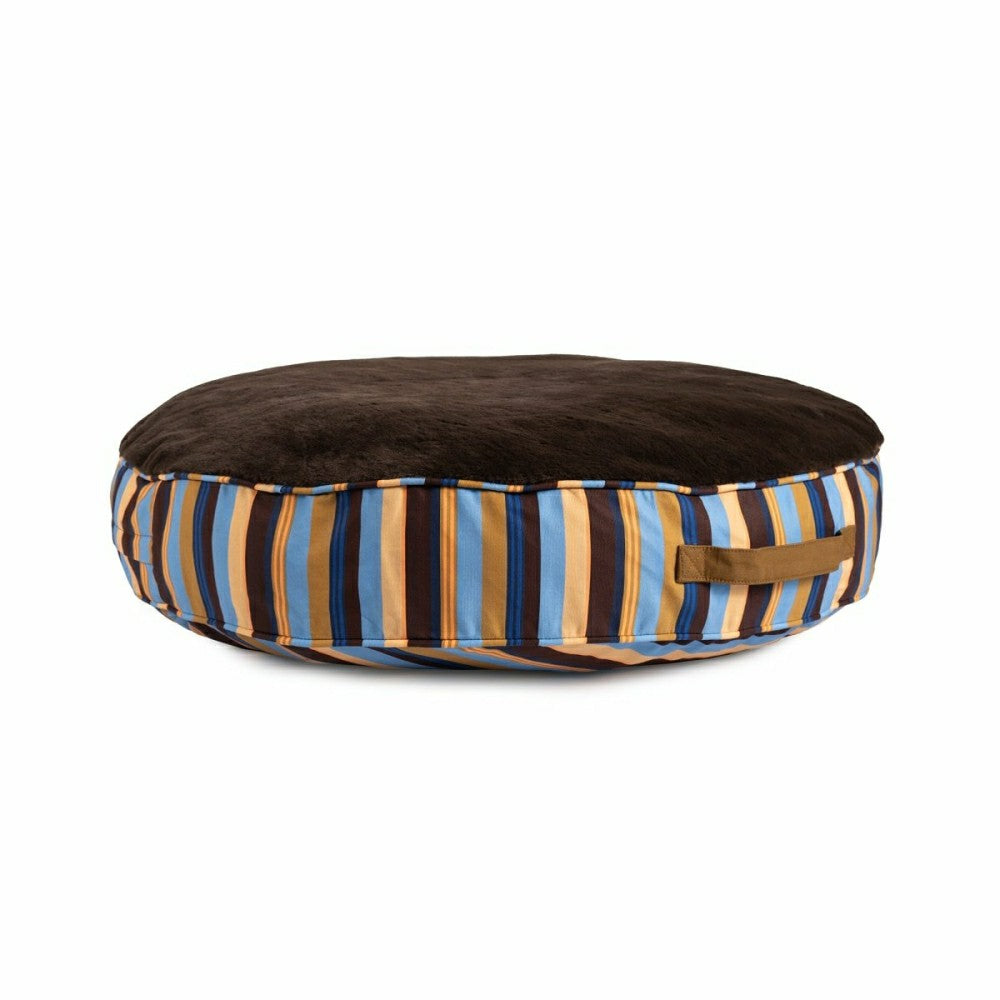 Round Stripe Pet Bed with Fur | Plow & Hearth